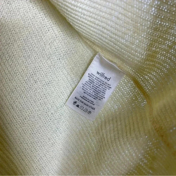 WILFRED Scoop Neck Knit Pullover Balzac Sweater Yellow Artizia Wool Size XS - Picture 3 of 6